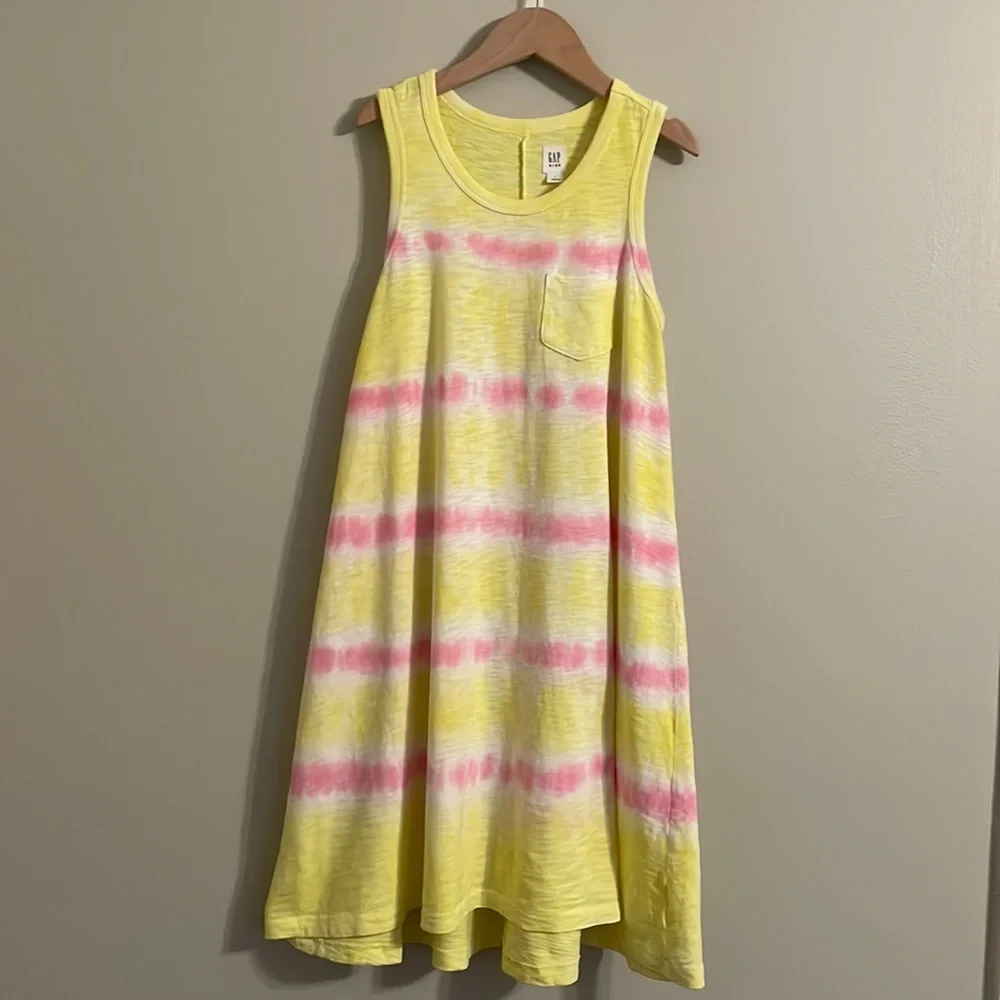 Adorable Gap Girls Sundress Dress Tie Dye Pink And Yellow Size Large L